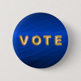 Chapa Redonda De 5 Cm Voto Gráfico Azul Real Metálico