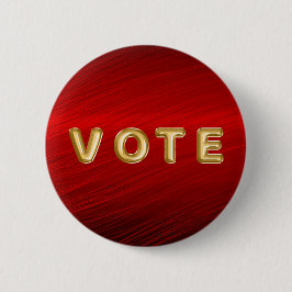 Chapa Redonda De 5 Cm Voto Gráfico Metálico Rojo Carmesí