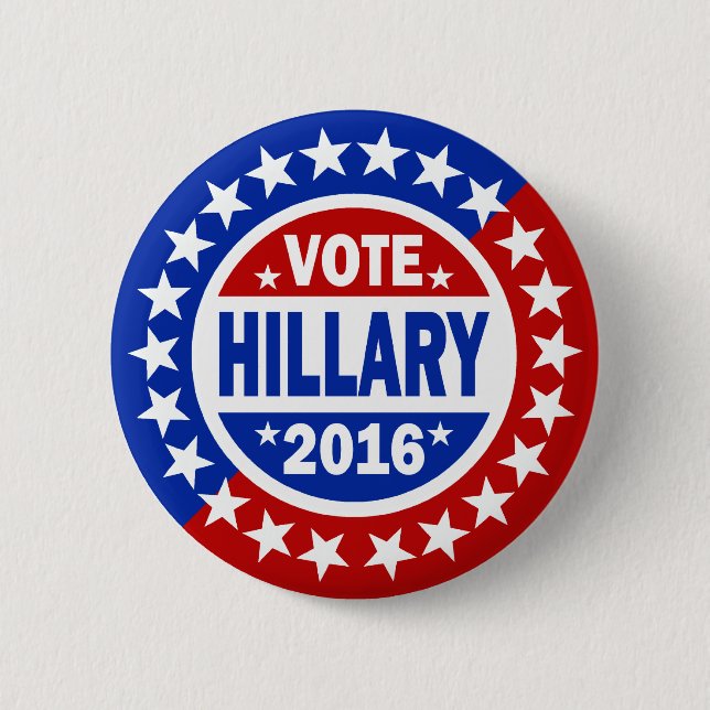 Chapa Redonda De 5 Cm Voto Hillary 2016 (Anverso)