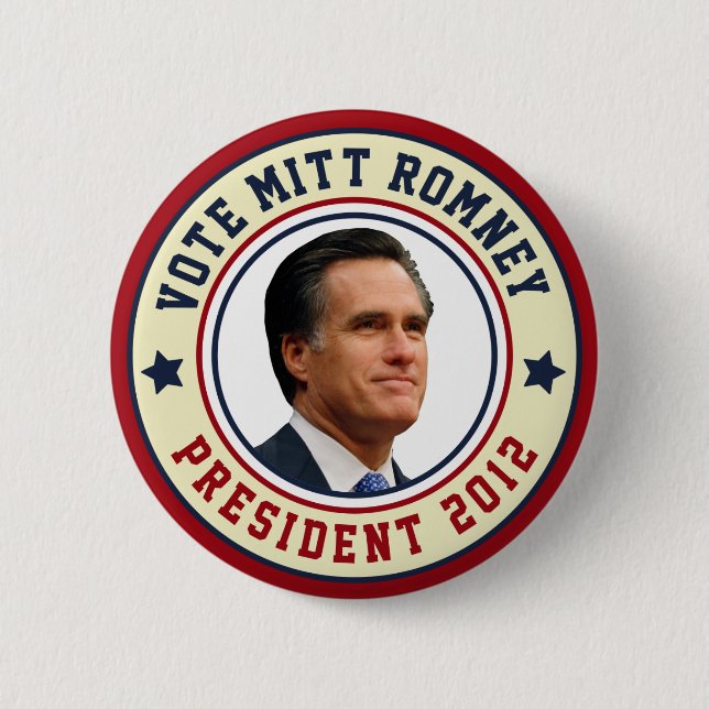 Chapa Redonda De 5 Cm Voto Mitt Romney para el presidente 2012 (Anverso)