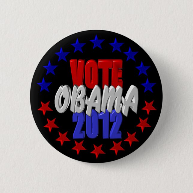 Chapa Redonda De 5 Cm Voto Obama 2012 (Anverso)
