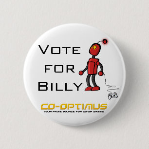 Chapa Redonda De 5 Cm Voto para Billy