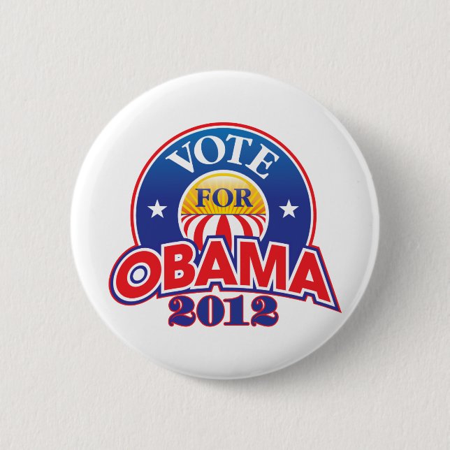 Chapa Redonda De 5 Cm Voto para Obama 2012 (Anverso)