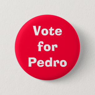 Chapa Redonda De 5 Cm Voto para Pedro