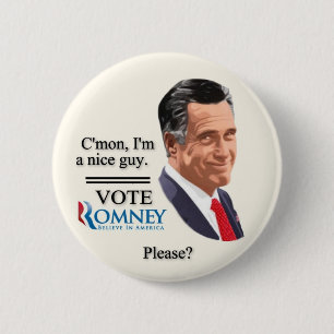 Chapa Redonda De 5 Cm ¿Voto Romney por favor?