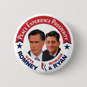 Chapa Redonda De 5 Cm Voto Romney republicano y Ryan