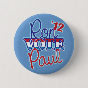 Chapa Redonda De 5 Cm Voto Ron Paul '12