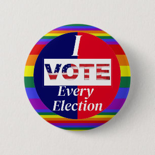 Chapa Redonda De 5 Cm VOTO Todos los colores del Orgullo Electoral