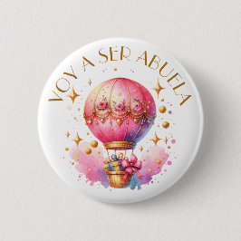 Chapa Redonda De 5 Cm Voy a ser abuela Hot Air Balloon Baby Shower