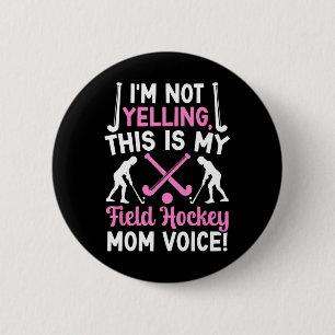 Chapa Redonda De 5 Cm Voz de Mamá de Hockey sobre Césped Mamá de un Juga