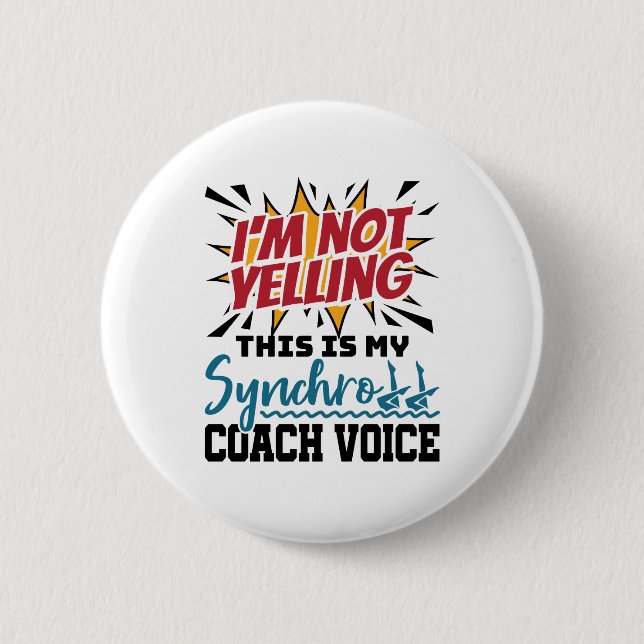 Chapa Redonda De 5 Cm Voz del entrenador de sincronizado de natación sin (Anverso)