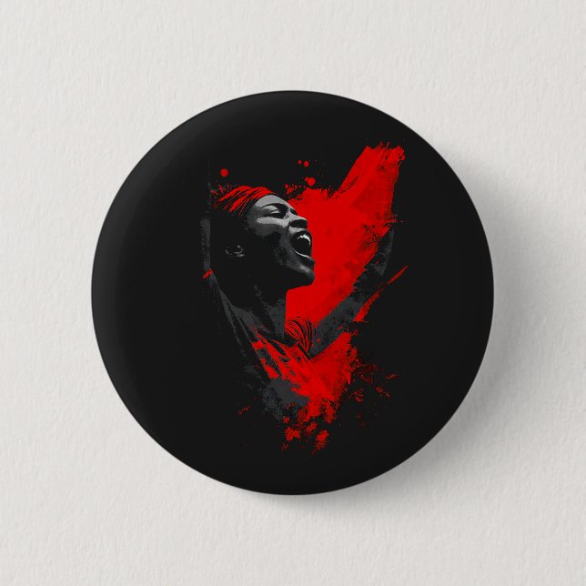 Chapa Redonda De 5 Cm Voz en Rojo (Anverso)