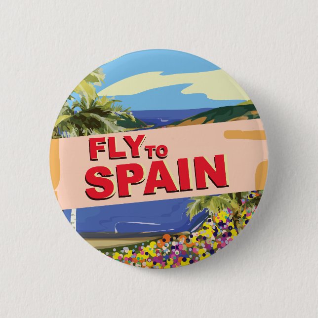 Chapa Redonda De 5 Cm Vuela a España (Anverso)