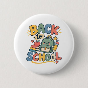 Chapa Redonda De 5 Cm Vuelta al cole suministros escolares lindos kawaii