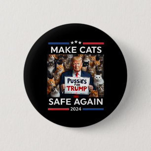 Chapa Redonda De 5 Cm Vuelva a poner a salvo a las mascotas Trump 2024 S
