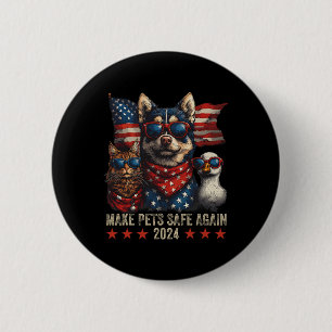 Chapa Redonda De 5 Cm Vuelvan a estar seguras las mascotas Trump 2024 Sa