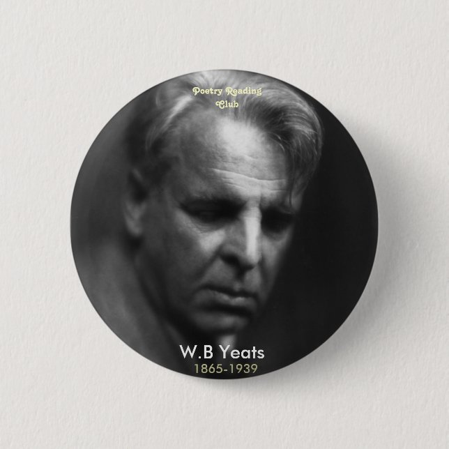 Chapa Redonda De 5 Cm W.B. Yeats (Anverso)