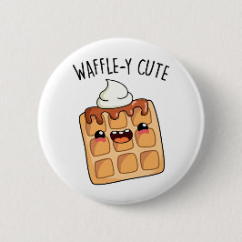 Chapa Redonda De 5 Cm Waffle-y Funny Waffle Pun
