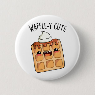 Chapa Redonda De 5 Cm Waffle-y Funny Waffle Pun