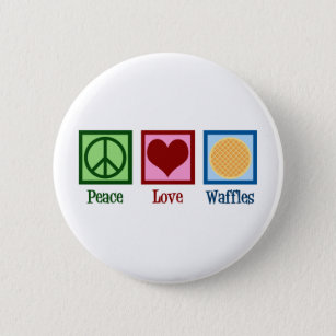 Chapa Redonda De 5 Cm Waffles de amor por la paz