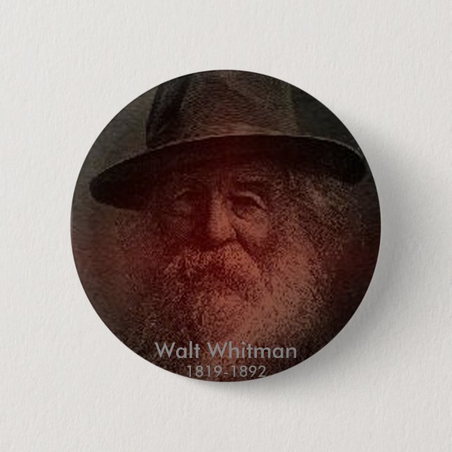 Chapa Redonda De 5 Cm Walt Whitman (Anverso)