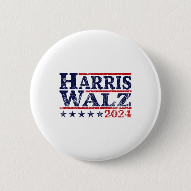Chapa Redonda De 5 Cm Walz 2024 Elecciones Kamala Harris Tim Waltz 2024  (Anverso)