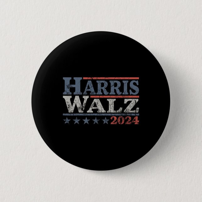 Chapa Redonda De 5 Cm Walz 2024 Elecciones Kamala Harris Tim Waltz 2024  (Anverso)