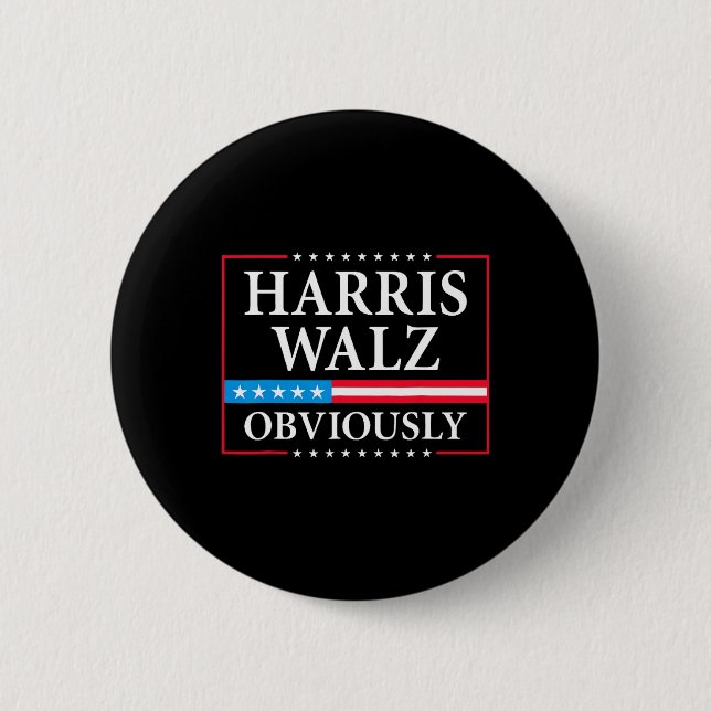 Chapa Redonda De 5 Cm Walz Obviamente el presidente Kamala Harris Waltz  (Anverso)