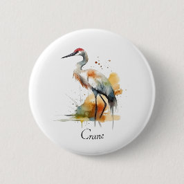 Chapa Redonda De 5 Cm Wandering Crane, personalizado