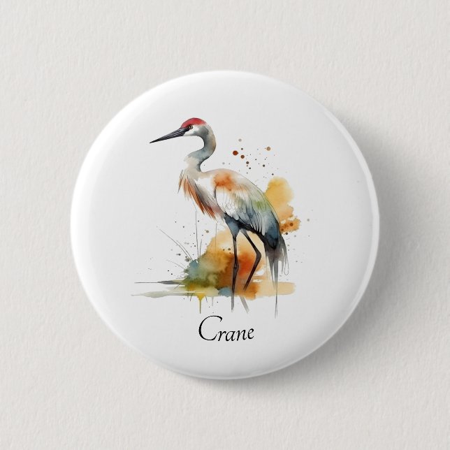 Chapa Redonda De 5 Cm Wandering Crane, personalizado (Anverso)