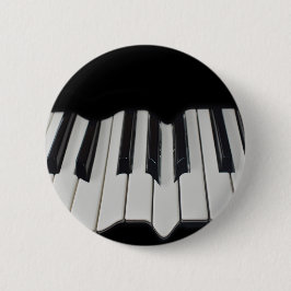 Chapa Redonda De 5 Cm Warped Piano Keys Badge