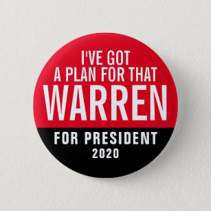 Chapa Redonda De 5 Cm Warren divertido para el presidente 2020