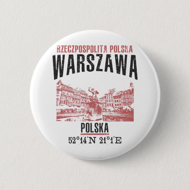 Chapa Redonda De 5 Cm Warszawa (Anverso)