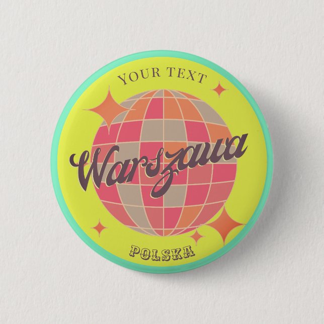Chapa Redonda De 5 Cm Warszawa Warsaw Polska Polonia decoración (Anverso)