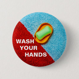 Chapa Redonda De 5 Cm Wash Your Hands customizable