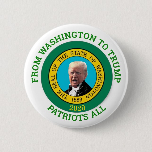 Chapa Redonda De 5 Cm Washington para Trump 2020 (Anverso)