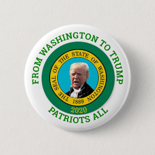 Chapa Redonda De 5 Cm Washington para Trump 2020