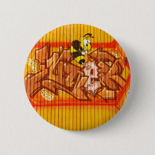 Chapa Redonda De 5 Cm Wasp Graffiti Wall