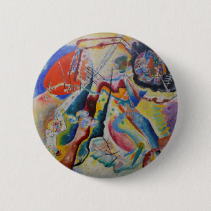 Chapa Redonda De 5 Cm Wassily Kandinsky Mancha roja Arte abstracto clási