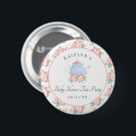 Chapa Redonda De 5 Cm Watercolor Floral Tea Fiesta | BABY SHOWER<br><div class="desc">Estos botones son perfectos para quien tenga una ducha de bebé este año. Este diseño es fácil de personalizar con la redacción de su evento especial y sus invitados estarán encantados cuando vean estos fabulosos botones de fiesta. Se pueden encontrar elementos coincidentes en la colección.</div>