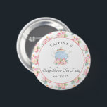 Chapa Redonda De 5 Cm Watercolor Floral Tea Fiesta | BABY SHOWER<br><div class="desc">Estos botones son perfectos para quien tenga una ducha de bebé este año. Este diseño es fácil de personalizar con la redacción de su evento especial y sus invitados estarán encantados cuando vean estos fabulosos botones de fiesta. Se pueden encontrar elementos coincidentes en la colección.</div>