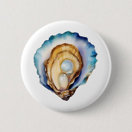 Chapa Redonda De 5 Cm Watercolor Oyster Shell