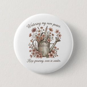 Chapa Redonda De 5 Cm Watering My Own Peace Vintage Floral Botanical