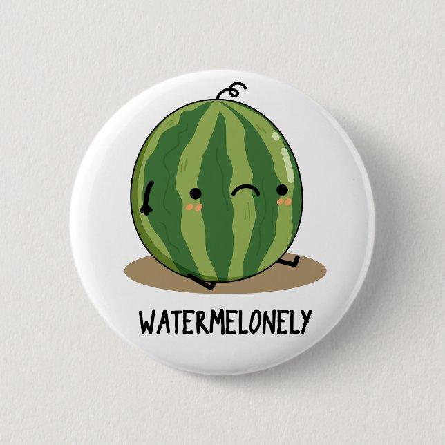 Chapa Redonda De 5 Cm Watermelonly Funny Watermelon Fruit Pun (Anverso)