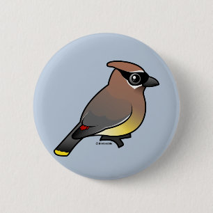 Chapa Redonda De 5 Cm Waxwing de cedro