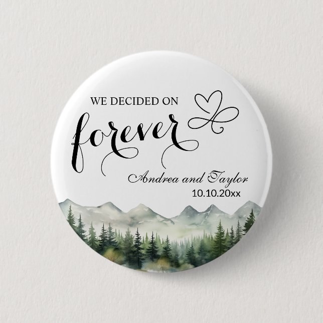 Chapa Redonda De 5 Cm We decided on Forever Elegant Wedding favor (Anverso)