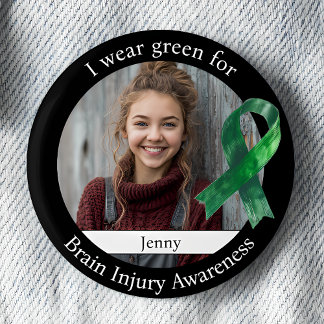 Chapa Redonda De 5 Cm Wear Green for Brain Injury Awareness Photo