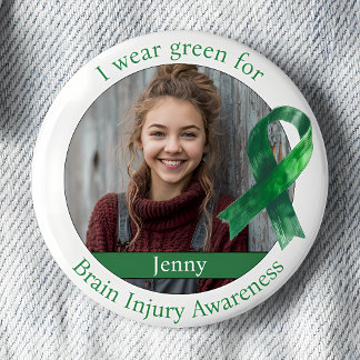 Chapa Redonda De 5 Cm Wear Green for Brain Injury Awareness Photo