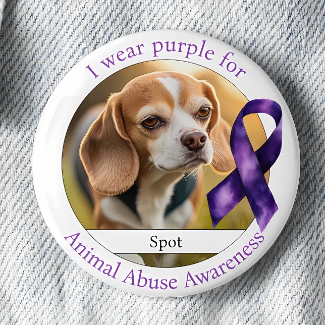 Chapa Redonda De 5 Cm Wear Purple for Animal Abuse Awareness Photo (Subido por el creador)