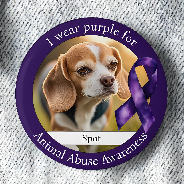 Chapa Redonda De 5 Cm Wear Purple for Animal Abuse Awareness Photo (Subido por el creador)
